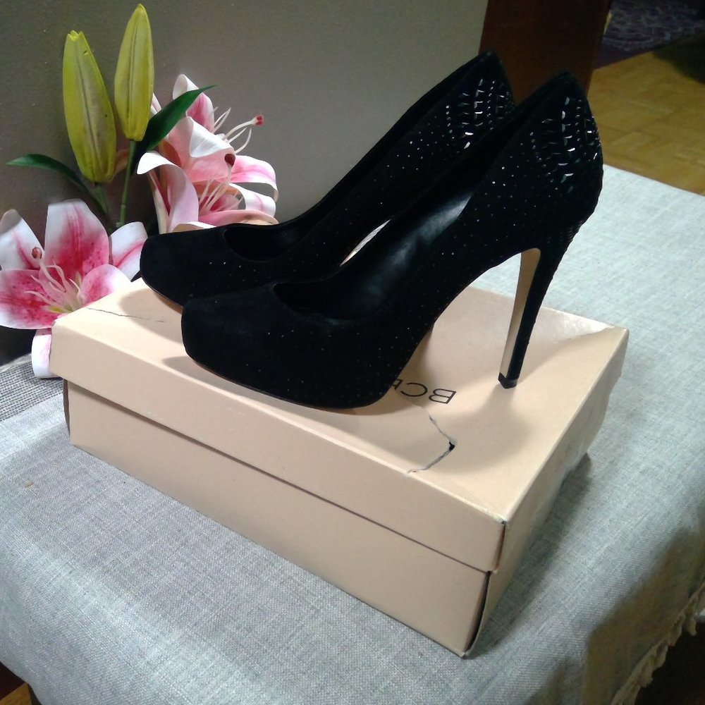 BCBGeneration Black Suede Heels 8.5M